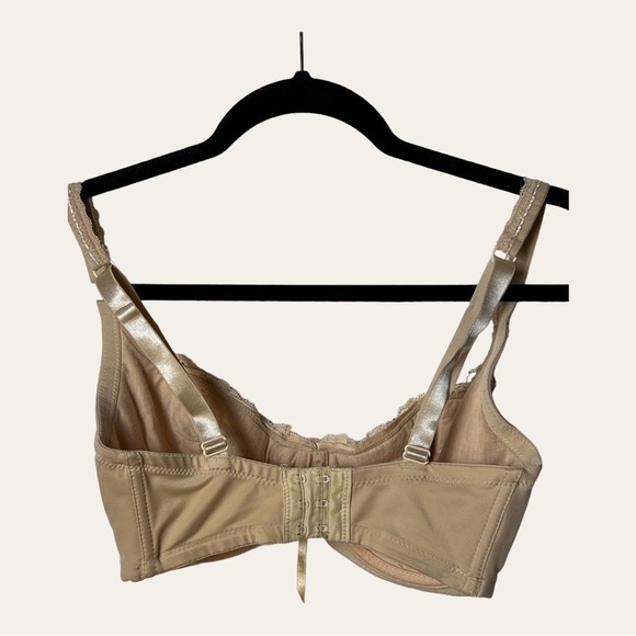 💋women’s FREDRICK’S‎ OF HOLLYWOOD BRA SIZE 32DDD TAN LITTLE PADDING UNDERWIRE - Picture 4 of 7